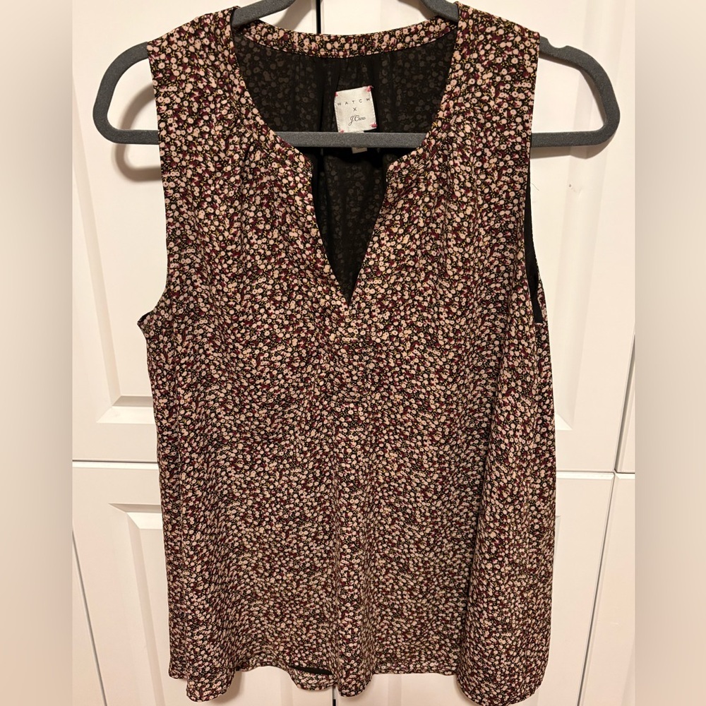 J.Crew x Hatch Floral Sleeveless V-Neck Maternity Blouse Top Size M-L - Picture 1 of 9